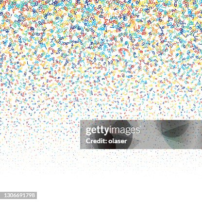 One Random Math Sign Small Random Math Symbols And Digits In Rainbow Colors Vertical Size ...