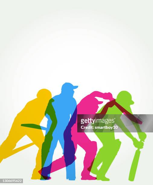 cricket players - cricket wicket stock illustrations