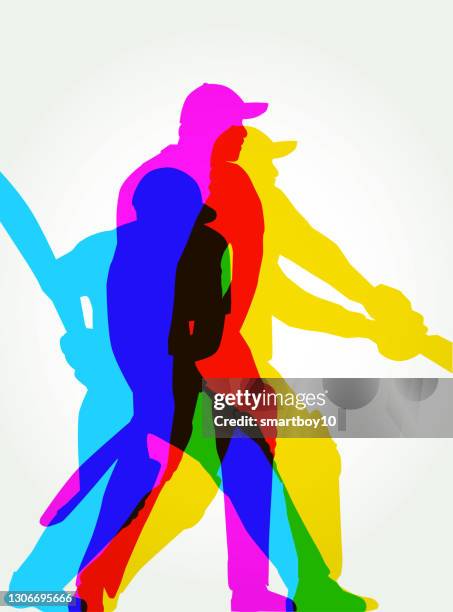 cricketspieler - cricket schläger stock-grafiken, -clipart, -cartoons und -symbole