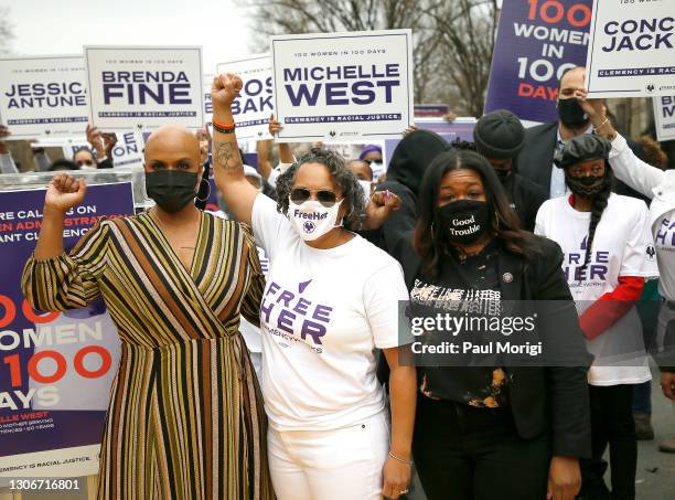 Rep. Ayanna Pressley , Andrea James, The National Council, and Rep. Cori Bush attend The National Council for Incarcerated Women and Girls "100 Women...