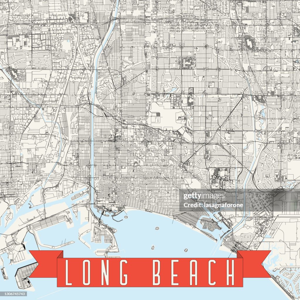 Long Beach, California USA Vector Map