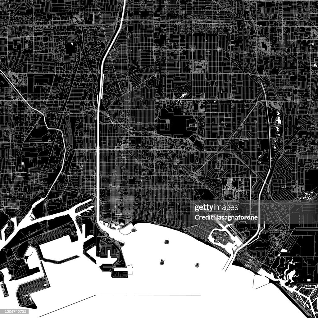 Long Beach, California USA Vector Map