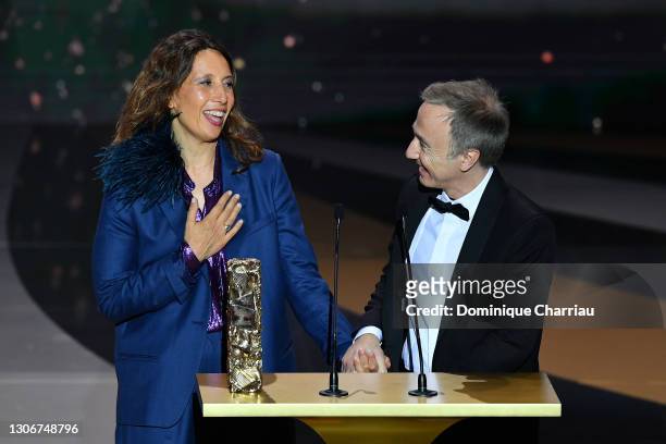 Muriel Meynard and Sébastien Lifshitz receive the Best Documentary Cesar award for the movie “Adolescentes” during the 46th Cesar Film Awards...