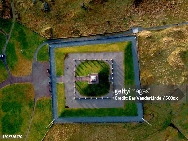 aerial view of park,haugesund,norway - haugesund stockfoto's en -beelden
