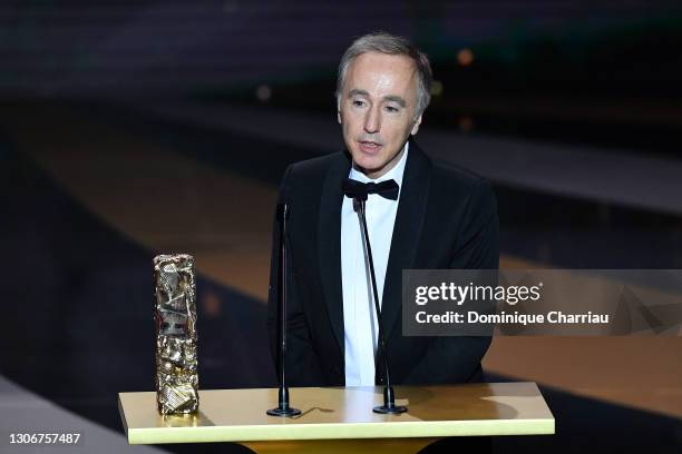 Sébastien Lifshitz receives the Best Documentary Cesar award for the movie “Adolescentes” during the 46th Cesar Film Awards Ceremony At L'Olympia on...