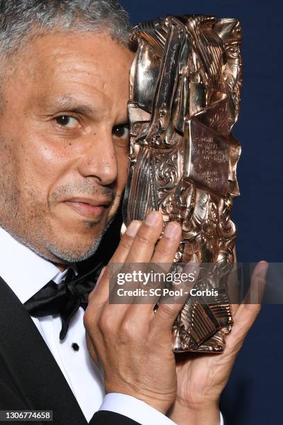 Sami Bouajila poses with the Best Actor Cesar award for the movie “Un Fils” during the 46th Cesar Film Awards Ceremony At l'Olympia In Paris on March...