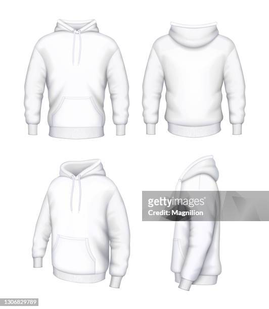 white hoodie vector - blank t shirt model stock illustrations