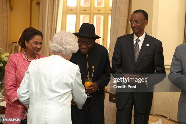 Queen Elizabeth II meets the New Heads of Commonwealth Governments The PM of Trinidad and Tobago The Hon Kamla Persad-Bissessar, The President of...