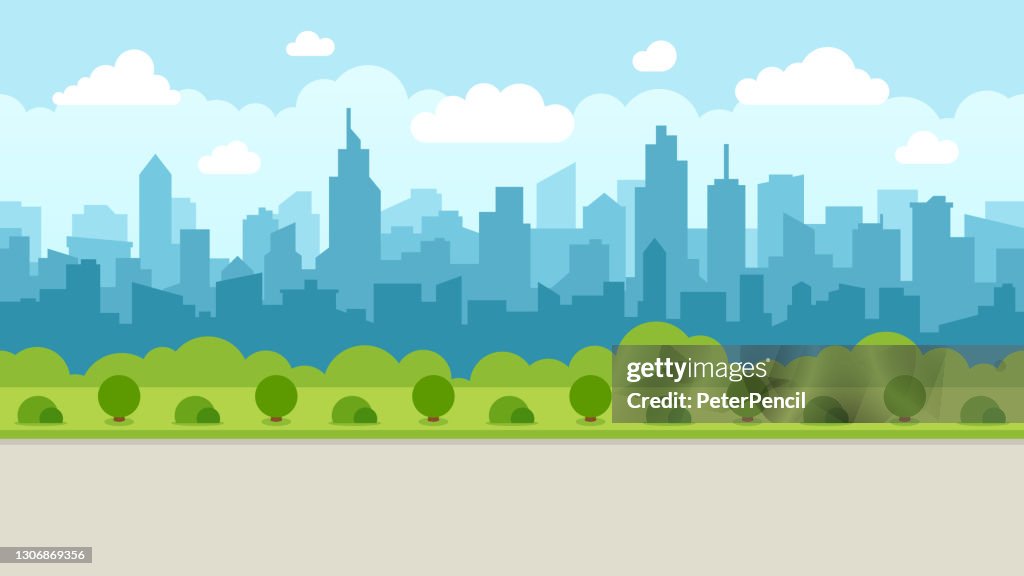 Abstract Modern City Skyline - Seamless Vector Pattern