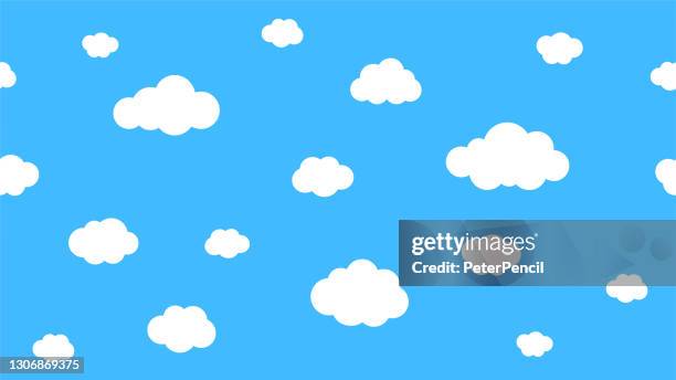 clouds in the sky - vector stock collection - fluffy clouds stock illustrations