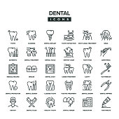 Dental Line Icon Set