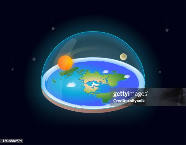 flat earth - flat design stock illustrations