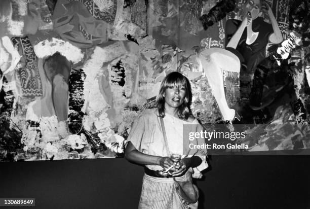 Musician Joni Mitchell attends All Celebrity Art Show on June 27, 1984 at Kamikaze in New York City.