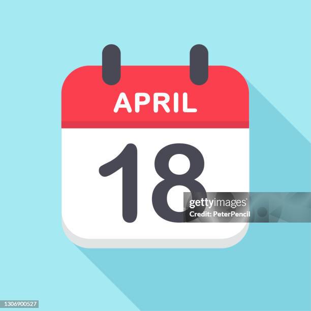 april 18 - calendar icon - april stock illustrations