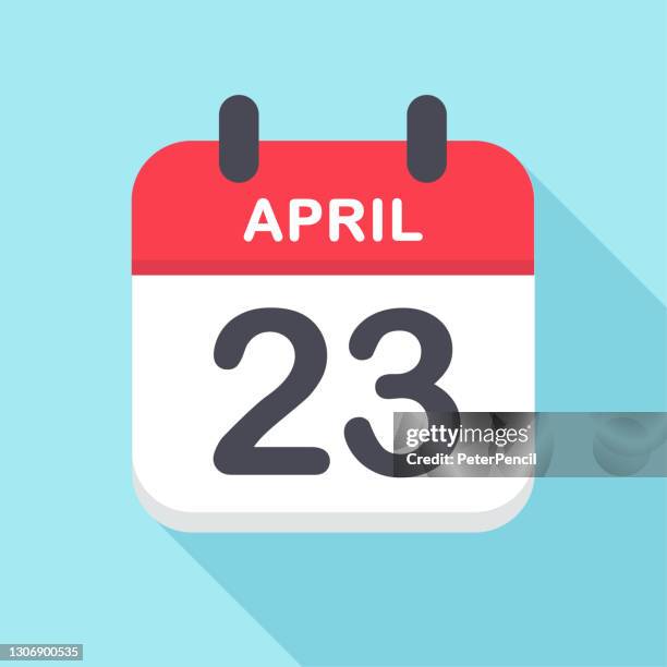 april 23 - calendar icon - april stock illustrations