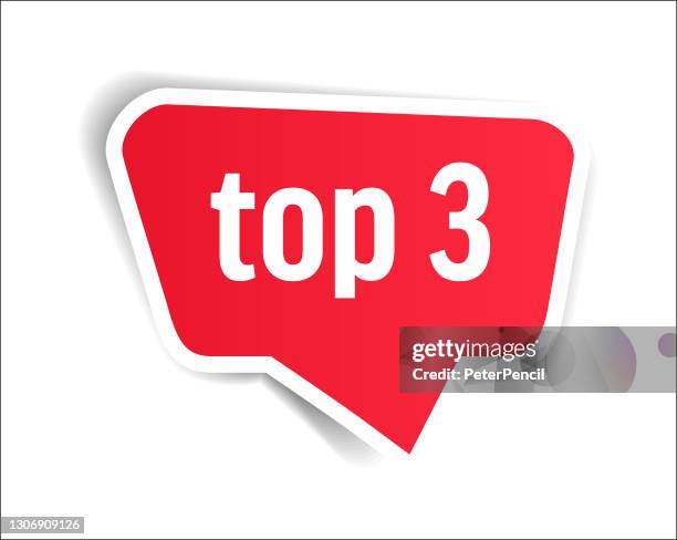 top 3 - speech bubble, banner, paper, label template. vector stock illustration - three people stock illustrations