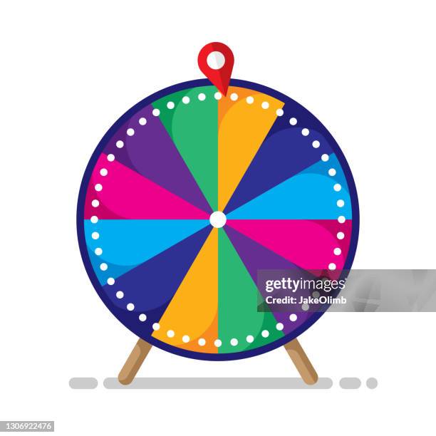 ilustraciones, imágenes clip art, dibujos animados e iconos de stock de rueda de juego plana - wheel