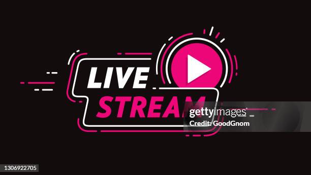 stockillustraties, clipart, cartoons en iconen met livestream banner - television show