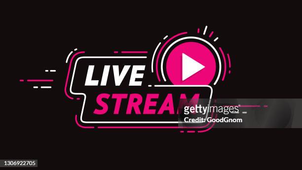 live stream banner - logo stock illustrations