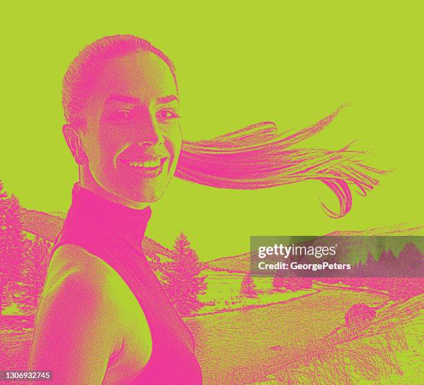 woman enjoying the gallatin river in montana - bozeman stock illustrations