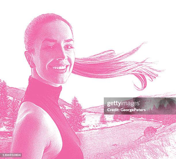 woman enjoying the gallatin river in montana - bozeman stock illustrations