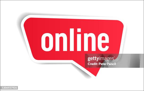 online - speech bubble, banner, paper, label template. vector stock illustration - pasting poster stock illustrations