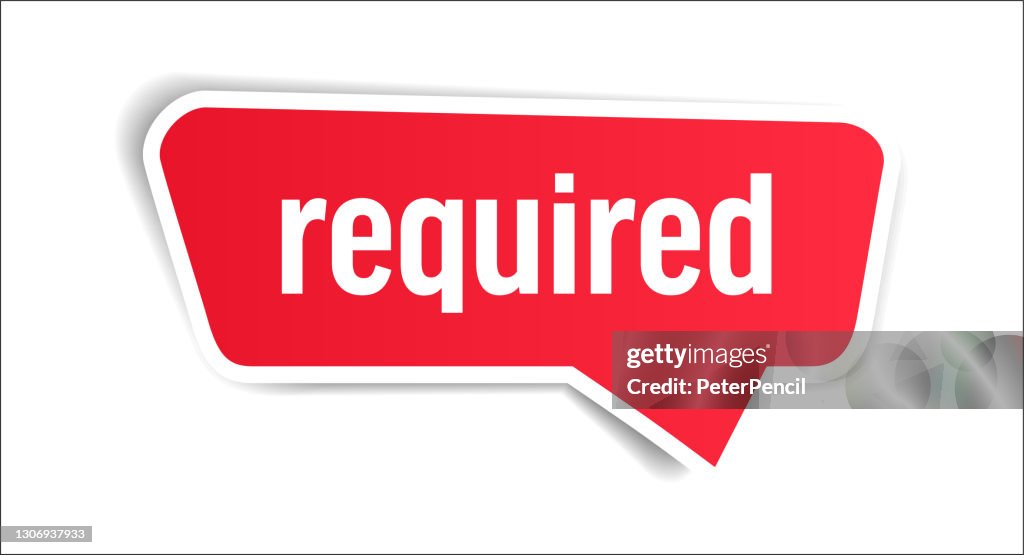 Press Required Required Speech Bubble Banner Paper Label Template Vector Stock ...