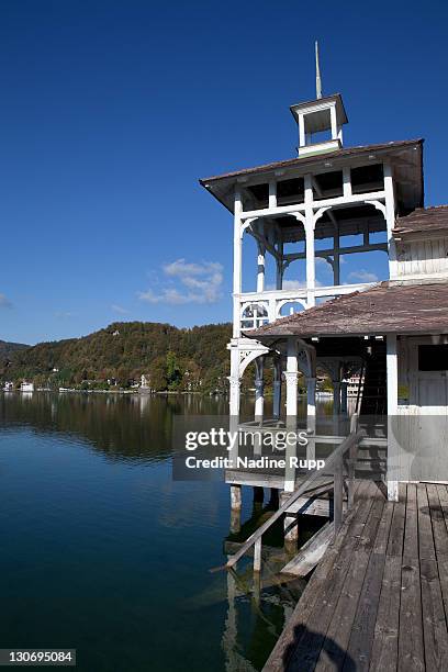 View of an old bathhouse of 1895 at Lake Woerth on October 15, 2011 in Poertschach, Austria.