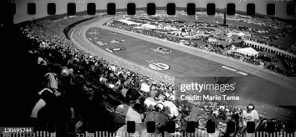 Fans watch the NASCAR Sprint Cup Series Good Sam Club 500 at Talladega Superspeedway on October 23, 2011 in Talladega, Alabama. Talladega is located...