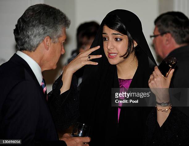 Hina Rabbani Khar, Foreign Minister of Pakistan speaks with Stephen Smith, Defence Minister of Australia at a Commonwealth Foreign Ministers'...