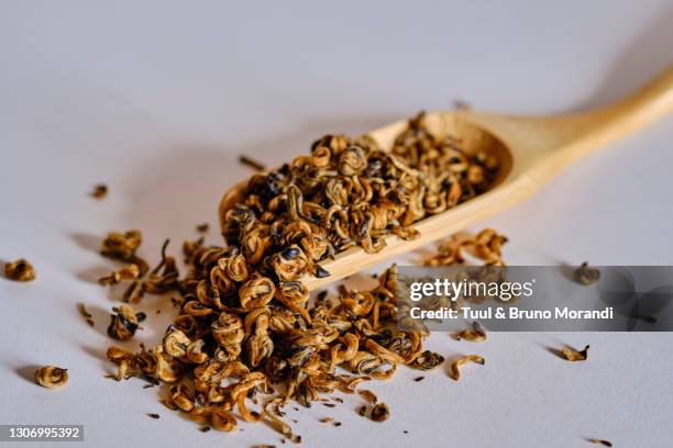 china, yunnan province, green tea - green tea leaves stock pictures, royalty-free photos & images