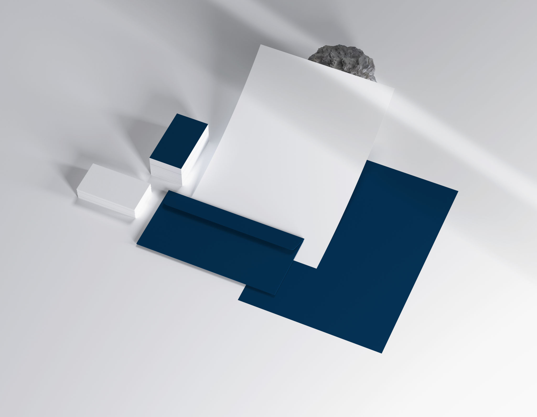 Blank white identity template for branding with soft shadows