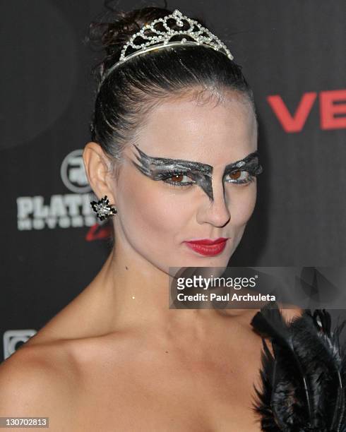 Actress AnnaMaria Demara attends the "Six Feet Deep" Halloween celebration presented by VEVO and powered by Dubset on October 27, 2011 in Los...