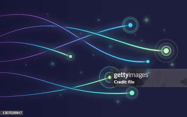 smooth wave lines - neuron stock illustrations