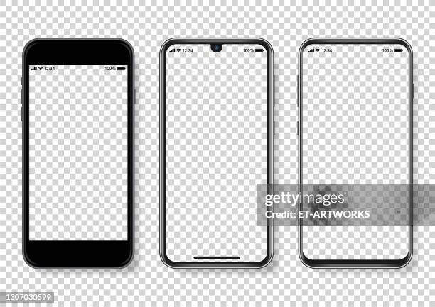 ilustraciones, imágenes clip art, dibujos animados e iconos de stock de vector realista ilustración smartphone - moviles