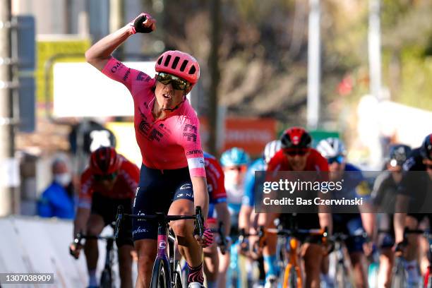 Arrival / Magnus Cort Nielsen of Denmark and Team EF Education - Nippo Celebration, Pierre Latour of France and Team Total Direct Energie, Dylan...