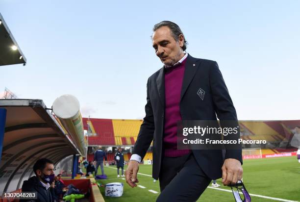 Cesare Prandelli ACF Fiorentina coach during the Serie A match between Benevento Calcio and ACF Fiorentina at Stadio Ciro Vigorito on March 13, 2021...