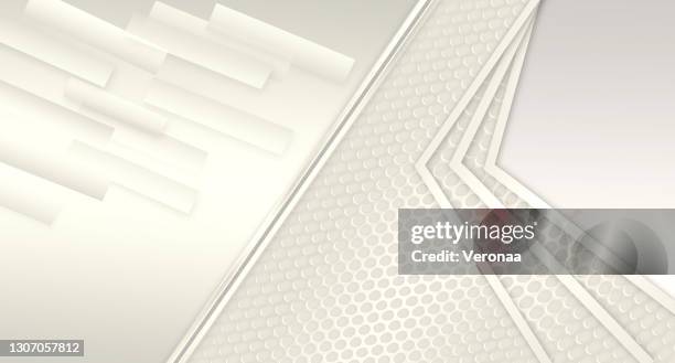 abstract glossy white metallic plate with circle mesh and decorative bands. - empty plate white background stock illustrations