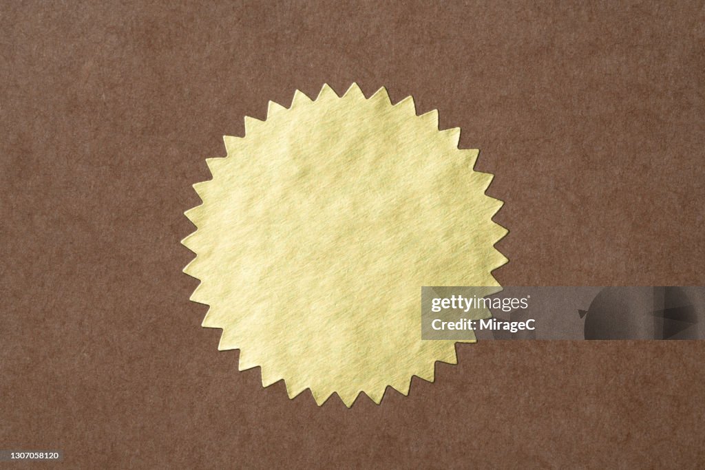 Gold Starburst Shaped Seal Sticker