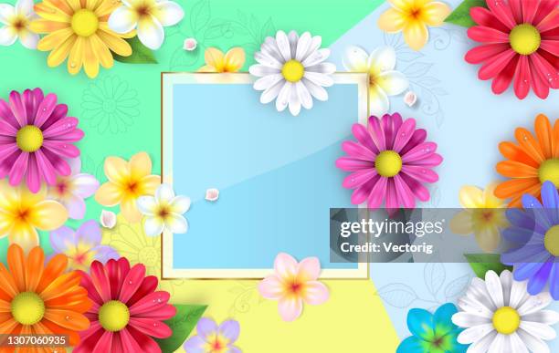 spring flowers illustration - paper flower stock illustrations