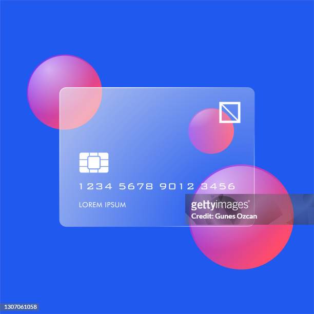 illustrations, cliparts, dessins animés et icônes de carte de crédit en verre futuriste - carte de crédit