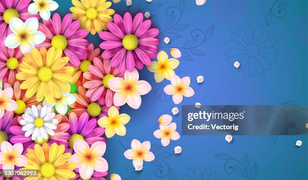 frühlingsblumen illustration - paper flower stock-grafiken, -clipart, -cartoons und -symbole