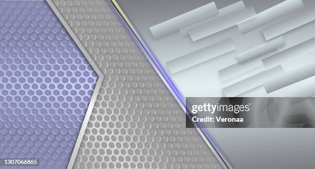 abstract glossy silver and light blue metallic plate with circle mesh and decorative bands. - silver plate background stock illustrations