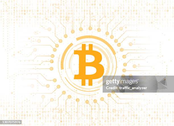 abstract bitcoin background - cryptocurrency stock illustrations
