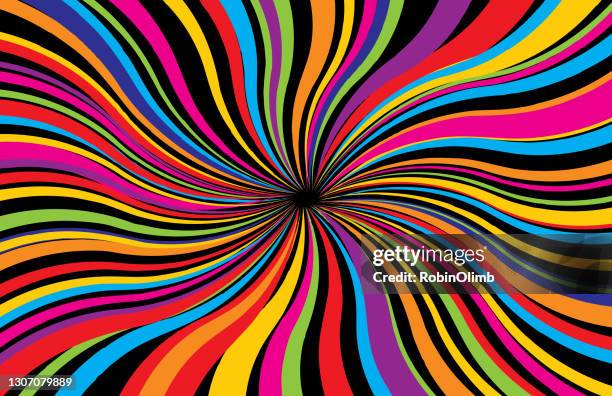 vibrant psychedelic background - 60s patterns stock illustrations