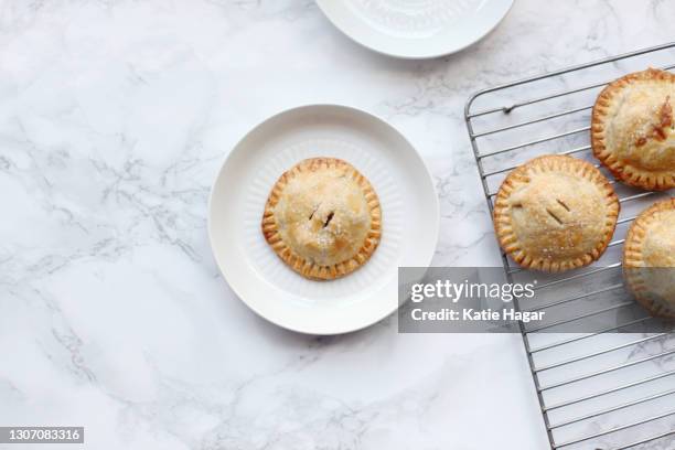 homemade mini apple pie - stock photo - apple pie a la mode stock pictures, royalty-free photos & images