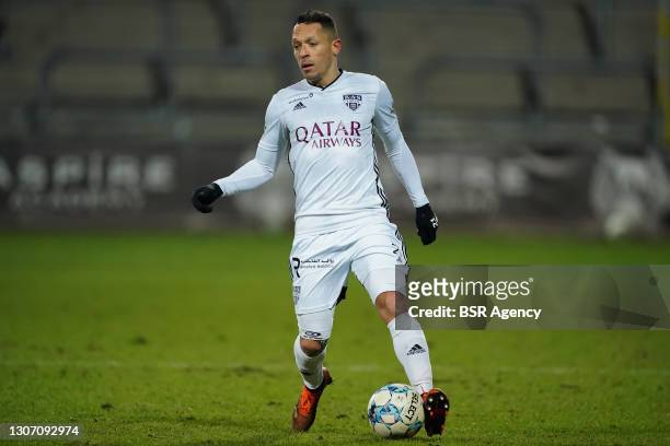 Adriano Correia of KAS Eupen during the Belgium Cup Semi Final Game match between KAS Eupen and Standard Luik at Kas Eupen Stadion on March 13, 2021...