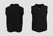 Sweater vest mockup in front and back views