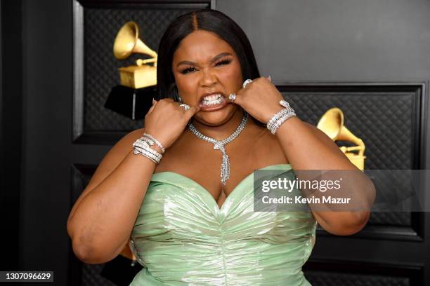 Lizzo attends the 63rd Annual GRAMMY Awards at Los Angeles Convention Center on March 14, 2021 in Los Angeles, California.