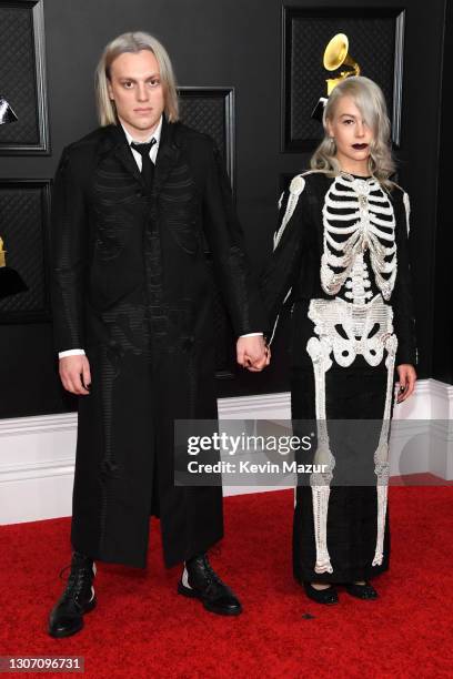 Jackson Bridgers and Phoebe Bridgers attend the 63rd Annual GRAMMY Awards at Los Angeles Convention Center on March 14, 2021 in Los Angeles,...